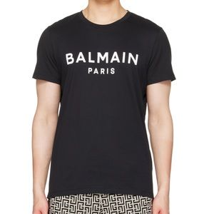 Balmain black print cotton t-shirt